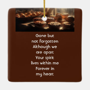 Memorial Pocket Card Baking Bakery Cook Ceramic Ornament