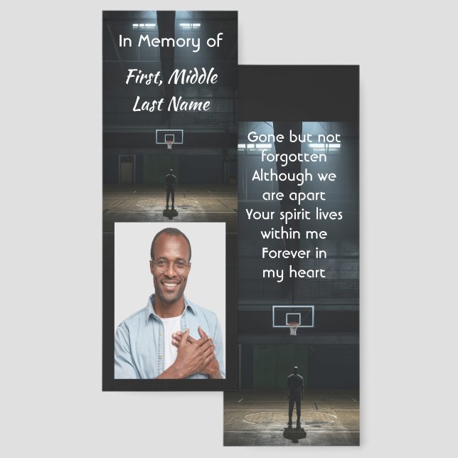 Memorial Pocket Card Basketball Game Bookmarks (Front & Back)