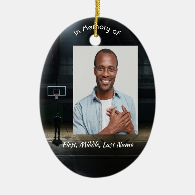  Memorial Pocket Card Basketball Game Ceramic Ornament (Front)