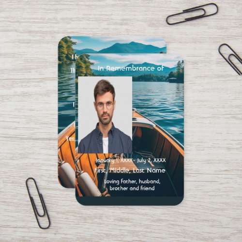Memorial Pocket Card Boat Boating  Boat