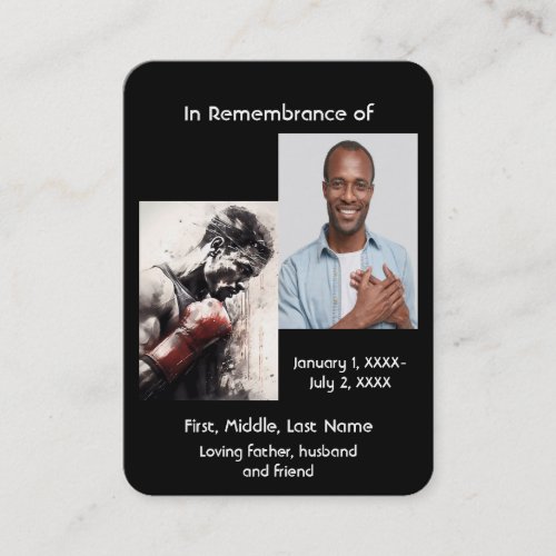 Memorial Pocket Card Boxing Boxer