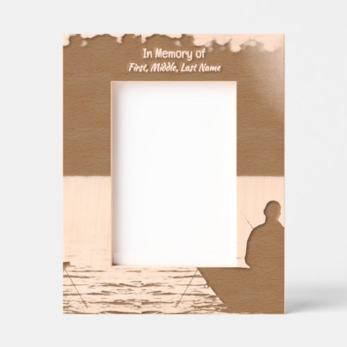 Memorial Pocket Card Fishing Fisherman Engraved Frames