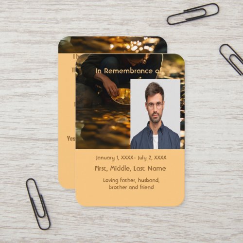 Memorial Pocket Card Gold Panning Panner