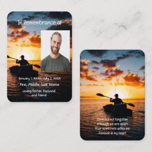 Memorial Pocket Card Kayaking Boating Boat