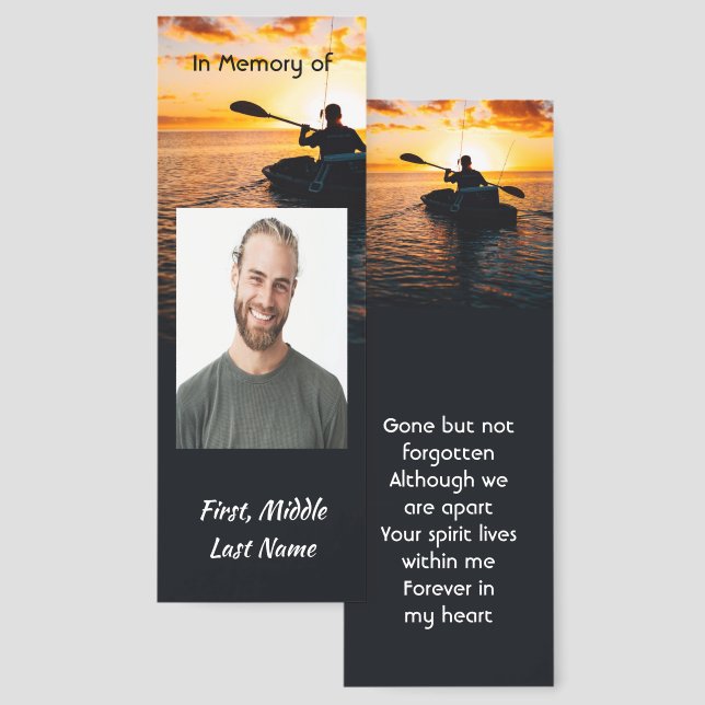 Memorial Pocket Card Kayaking Sport  Bookmarks (Front & Back)