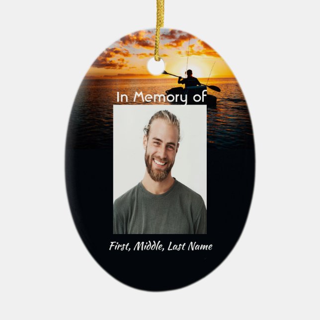 Memorial Pocket Card Kayaking Sport  Ceramic Ornament (Front)