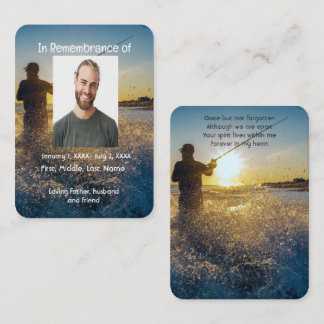 Memorial Pocket Card Ocean Fly Fishing Fisherman