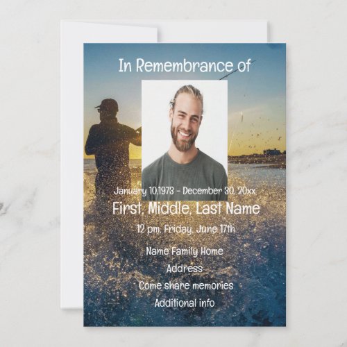 Memorial Pocket Card Ocean Fly Fishing Fisherman