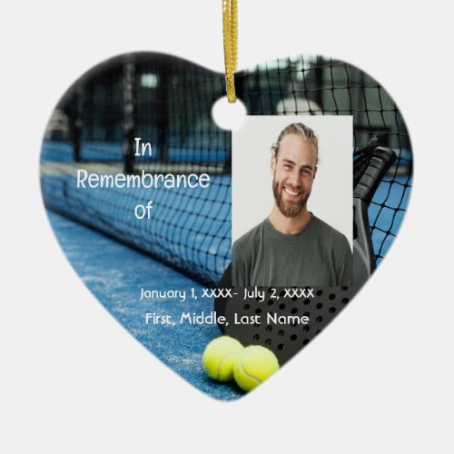 Memorial Pocket Card Tennis Game Racket Ball Ceramic Ornament