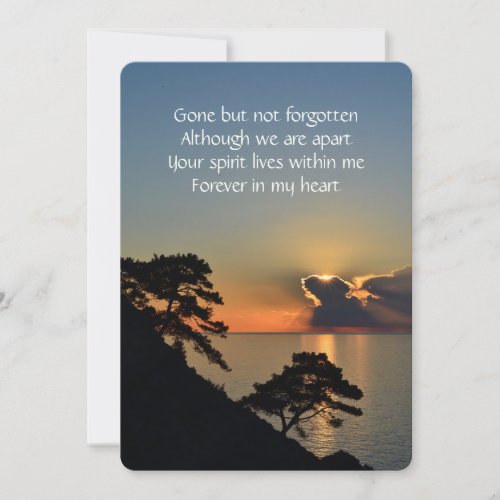 Memorial Pocket Keepsake Lake Sunset Peaceful Invitation