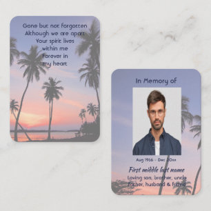 Memorial Pocket Keepsake Tropical Beach Paradise Business Card