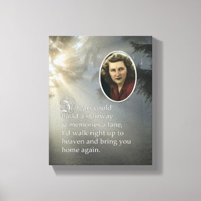 Memorial Poem and Portrait Canvas Print (Front)
