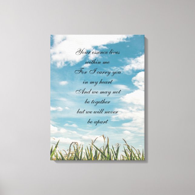 Memorial Poem Canvas Print (Front)