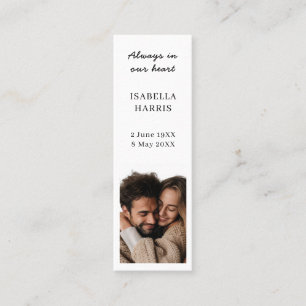 Memorial Poem Funeral Favor Design Mini Business Card