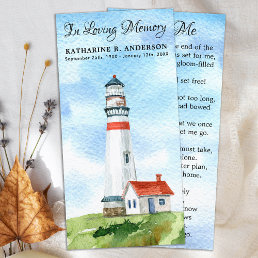 Memorial Poem Lighthouse Funeral Prayer Bookmark