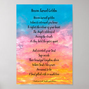 memorial poem poster - Heaven turned golden