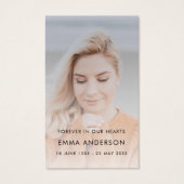 Memorial Poem Prayer Card | Photo Funeral Keepsake (Front)