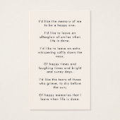 Memorial Poem Prayer Card | Photo Funeral Keepsake (Back)