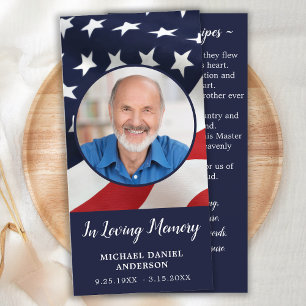 Memorial Poem Prayer Card Stars & Stripes Bookmark