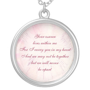 Memorial Poem Silver Plated Necklace