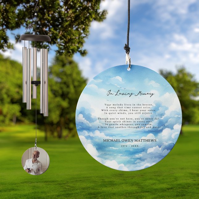 Memorial Poem Wind Chimes | Custom Photo Wind Chime (Creator Uploaded)