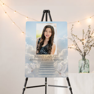 Memorial Portrait Clouds & Doves Poster Board