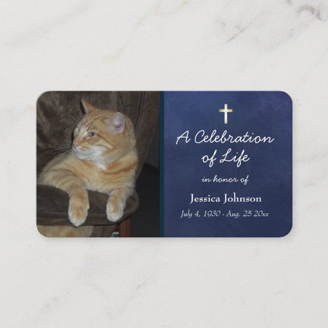 Memorial Pray Card with One Photo Option (Front)