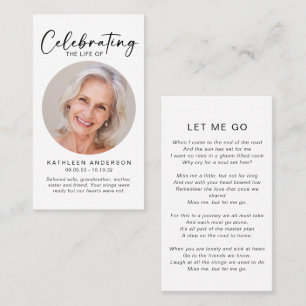 Memorial Prayer Card Celebrating Life Circle