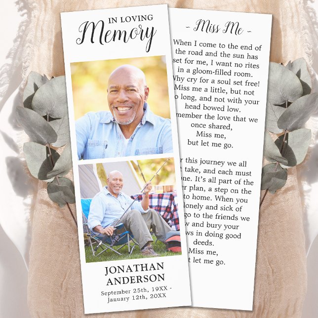 Memorial Prayer Card Custom Photo Sympathy Funeral Bookmarks (Creator Uploaded)
