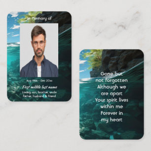 Memorial Prayer Card Deep Sea Diving Diver