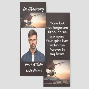 Memorial Prayer Card Fishing Fisherman Keepsake Bookmarks