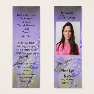 Memorial Prayer Card Funeral Nature Bookmark