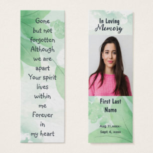Memorial Prayer Card Funeral Nature Bookmark