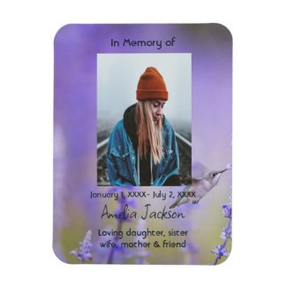 Memorial Prayer Card Hummingbird Lavender Flowers