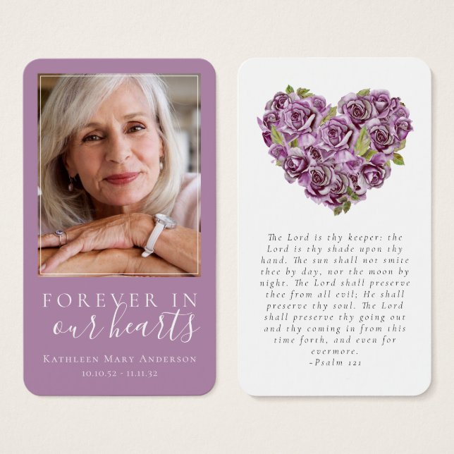 Memorial Prayer Card | Hydrangea Heart (Front & Back)