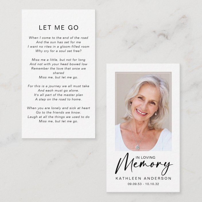 Memorial Prayer Card | In Loving Memory | Zazzle.com