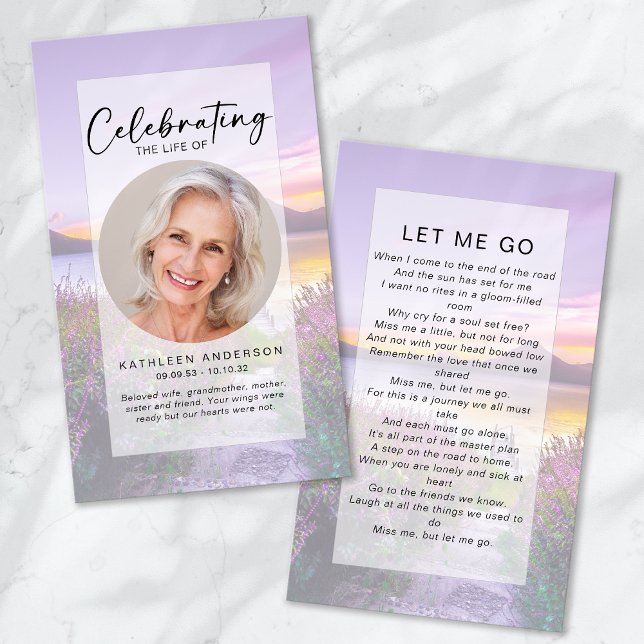 Memorial Prayer Card | Lavender (Creator Uploaded)