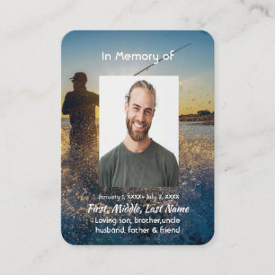 Memorial Prayer Card Ocean Fly Fishing Fisherman