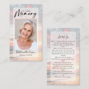 Memorial Prayer Card Ocean Sunset