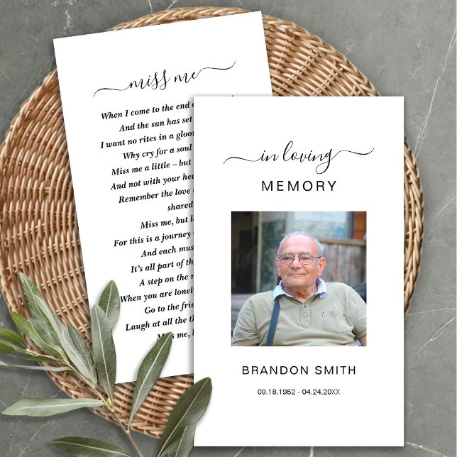 Memorial Prayer Card with Photo (Creator Uploaded)