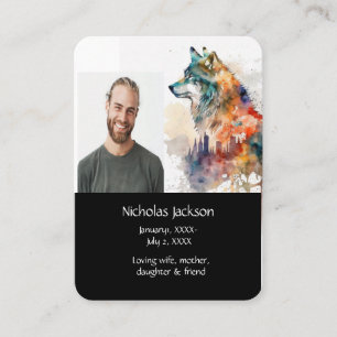 Memorial Prayer City Wolf Nature Animal Business Card