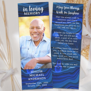 Memorial Prayer Funeral Poem Blue Marble Photo Bookmarks