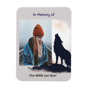 Memorial Prayer Lone Wolf Howling Animal Magnet