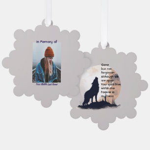 Memorial Prayer Lone Wolf Howling Ornament Card