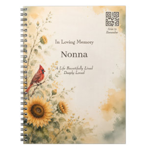 Memorial QR Code Journal Personalized Memorial