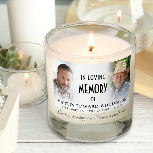 Memorial Quote 2 Photos Keepsake Scented Candle