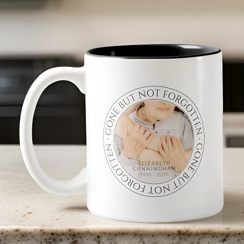 Memorial Quote Classic Elegant Chic Photo Keepsake Two_Tone Coffee Mug