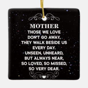 memorial quote for mom Custom Photo and name Ceramic Ornament