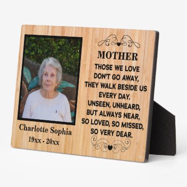 memorial quote for mom Custom Photo and name Plaque
