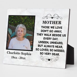 memorial quote for mom Custom Photo and name Plaque